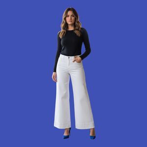 Madewell NS899 Superwide Leg High Rise Jeans White Women’s Size 32